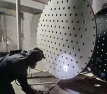 ETFE-coated support plate for resin column internals