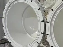 Stainless steel filter vessel coated with sanitary-grade PFA, ensuring chemical durability and purity