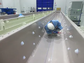 PFA lining for vertical electroplating tank (10 m height)